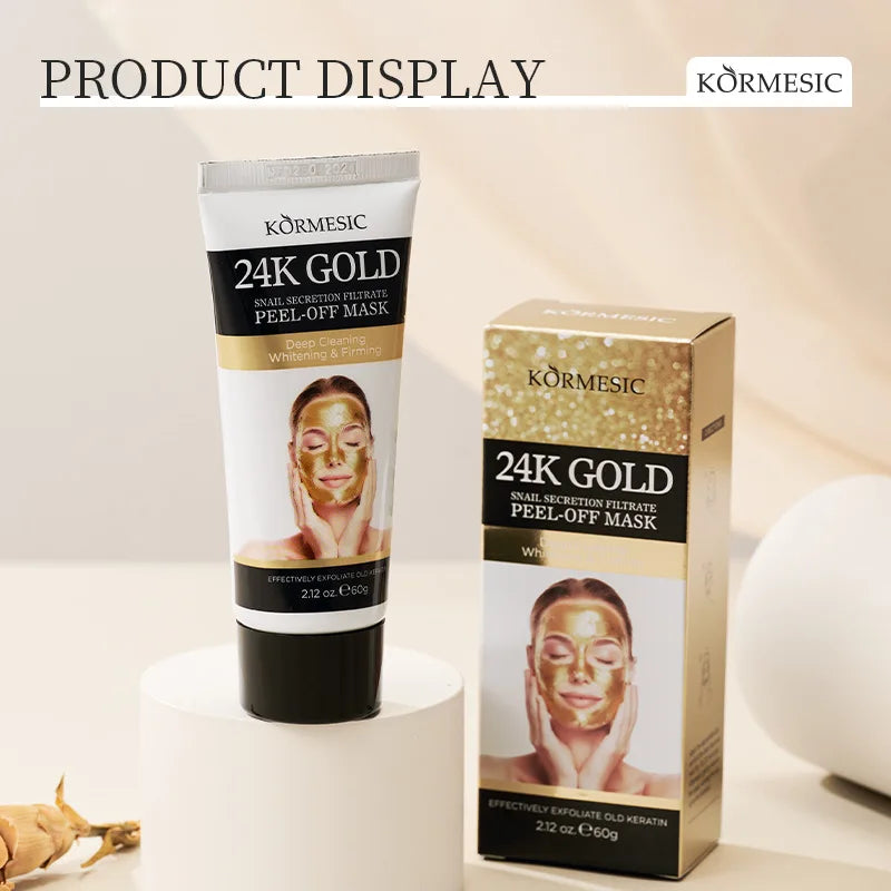 Kormesic 24K Gold Snail Peel-Off Facial Mask Moisturizing Nourishing Hydrating Face Masks Skin Care Products