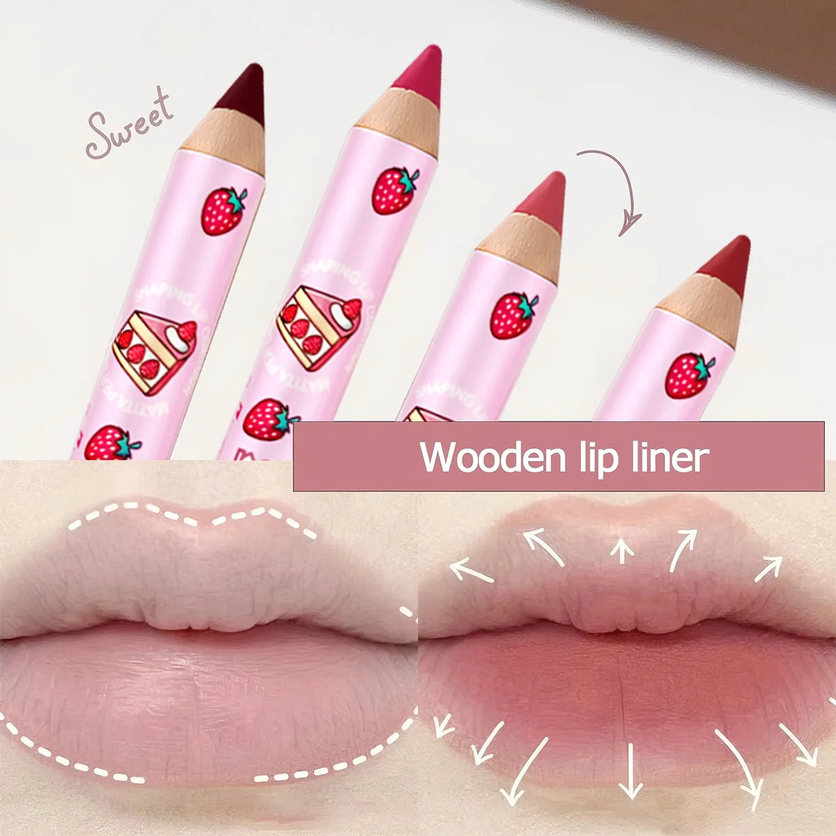 1pc Matte Lipstick & Liner Pen, Waterproof, Long-Lasting, Non-Stick, Berry Shades for All Skin Types, Makeup Pencils for Women