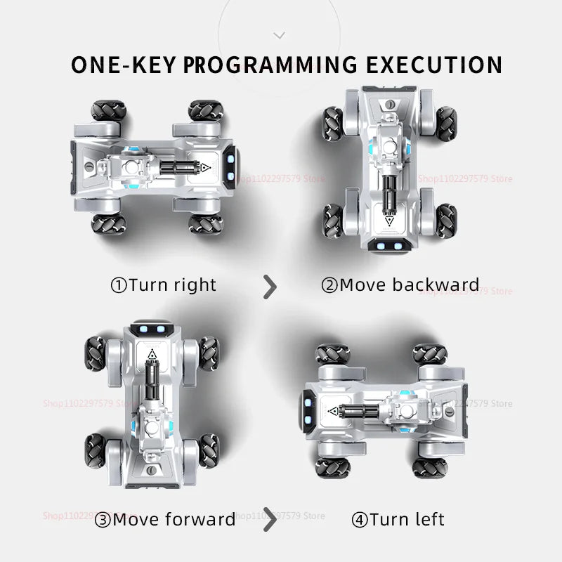 2025 New 2.4G Remote Control Robot Dog with Singing Dancing Follow Mode 360° Rotating launching Cannon Puppy Toys Gifts For Kid