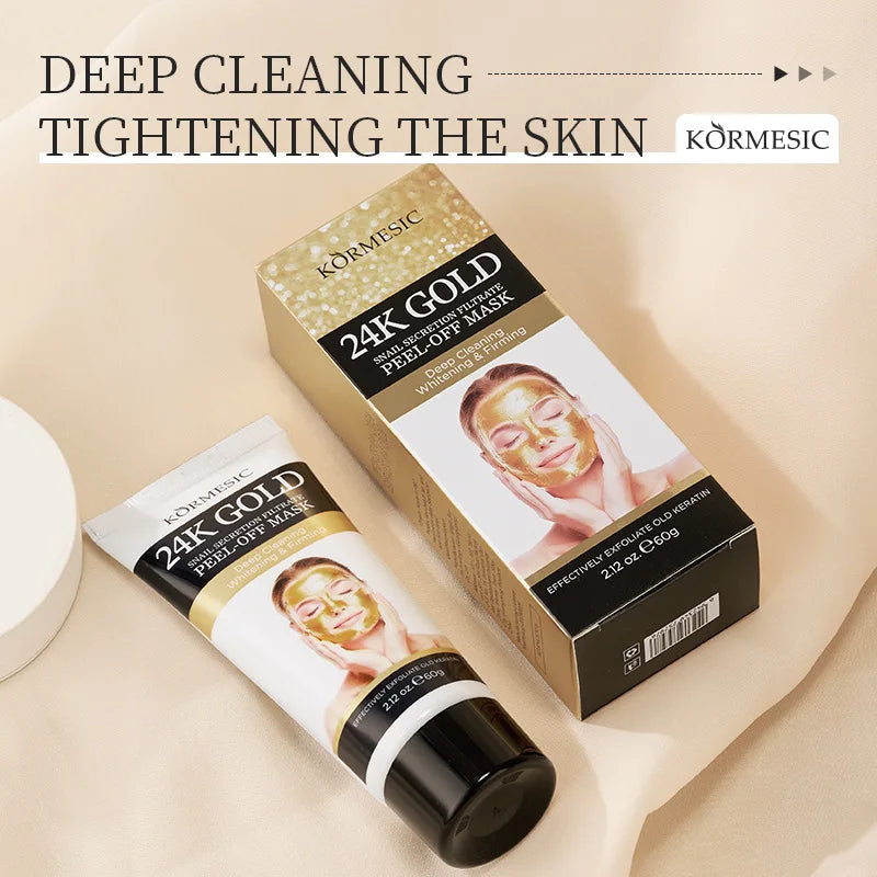 Kormesic 24K Gold Snail Peel-Off Facial Mask Moisturizing Nourishing Hydrating Face Masks Skin Care Products