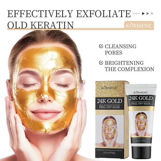 Kormesic 24K Gold Snail Peel-Off Facial Mask Moisturizing Nourishing Hydrating Face Masks Skin Care Products