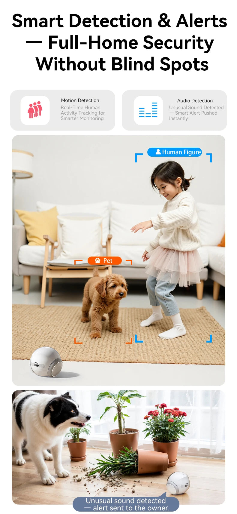 AIOOK Automatic Charging Robot Camera HD 2K 5G WIFI IP Camera Pet Mobile Tracking Night Vision CCTV Remote View TUYA APP Camera