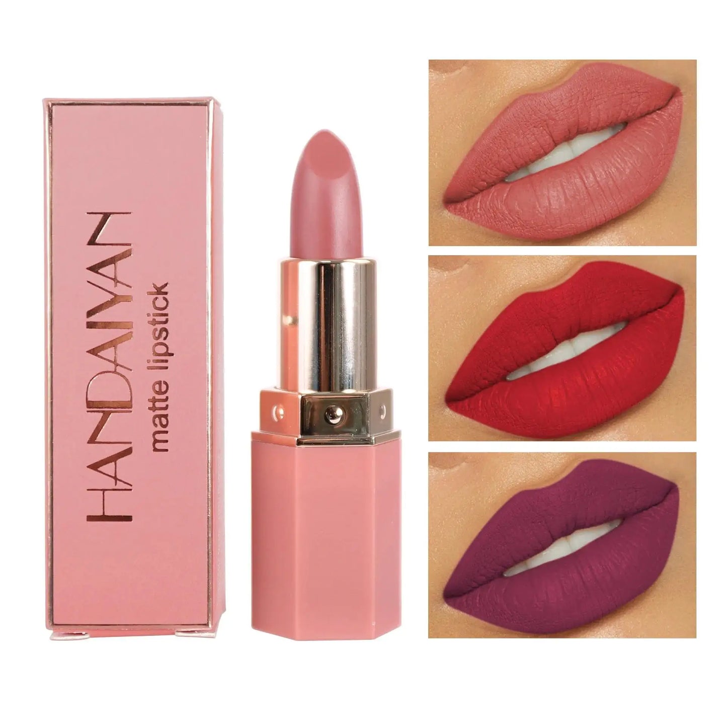 Moisturizing Matte Lipstick 6 Shades Long Lasting Non Transfer Nude Lip Gloss HANDAIYAN Cosmetics For Ladies