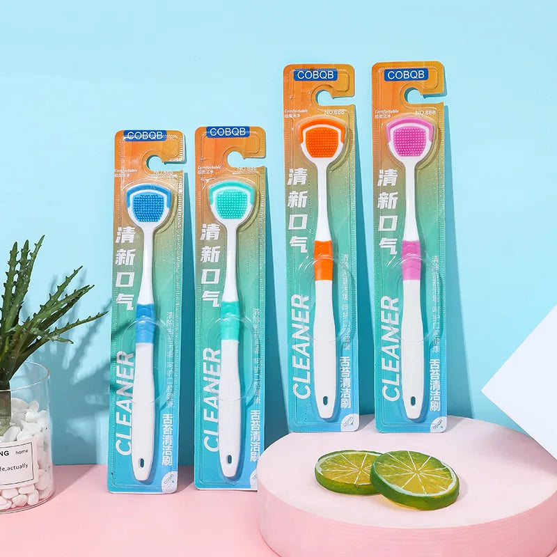 Tongue Scraper Oral Cleaner Brush Soft Silicone CleaningTongue Toothbrush Mouth Fresh Breath Scraping Hygiene Care Tools