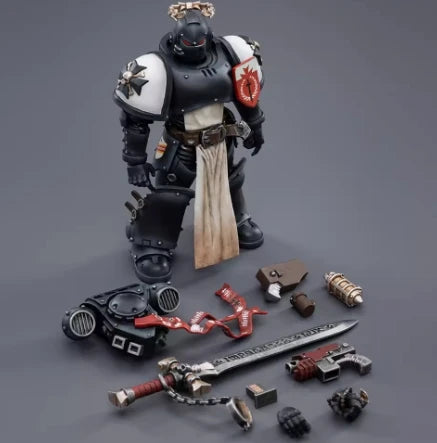 JOYTOY Warhammer 40K 1/18 Black Templar Legion Emperor Marshal Crusader Sword Brotherhood Mobile 12cm Action Body Soldier Model