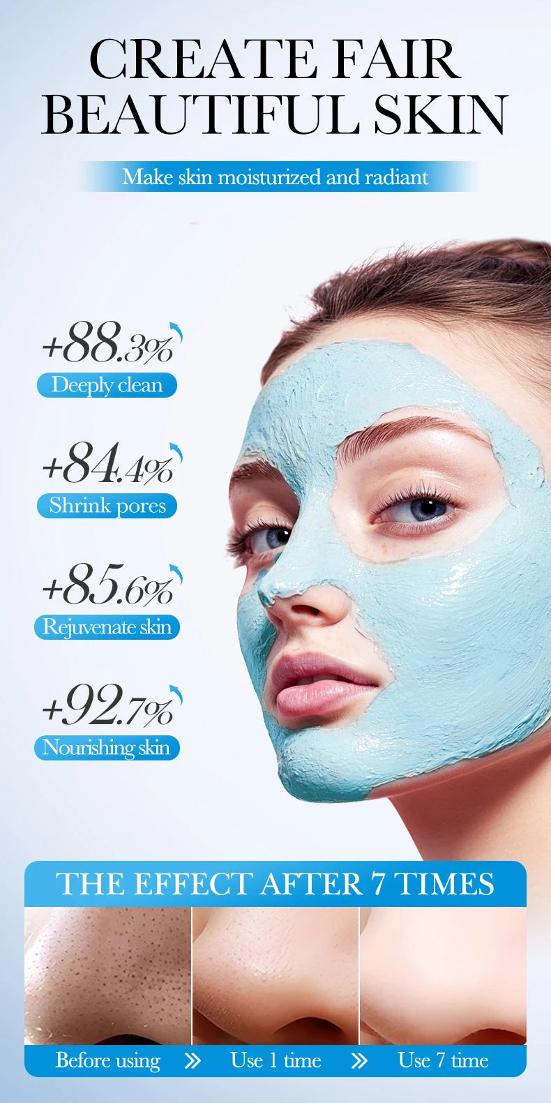 SADOER Green Tea Rose Face Masks Stick Clay Mask Shrink Pores Deep Blackhead Remover Facial Cleansing Moisturizing Facial Masks