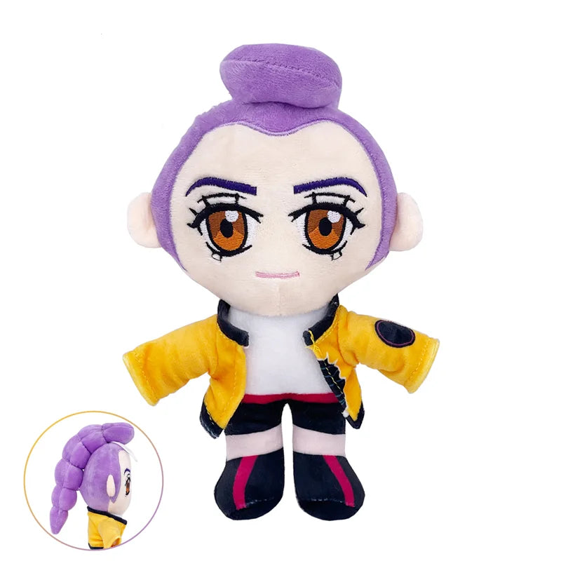 Anime Kpop Demons Hunters Plush Cute Purple Tiger Black Hat Magpie With 3 Eyes Monster Hunt Girl Group Stuffed For Fans Gifts