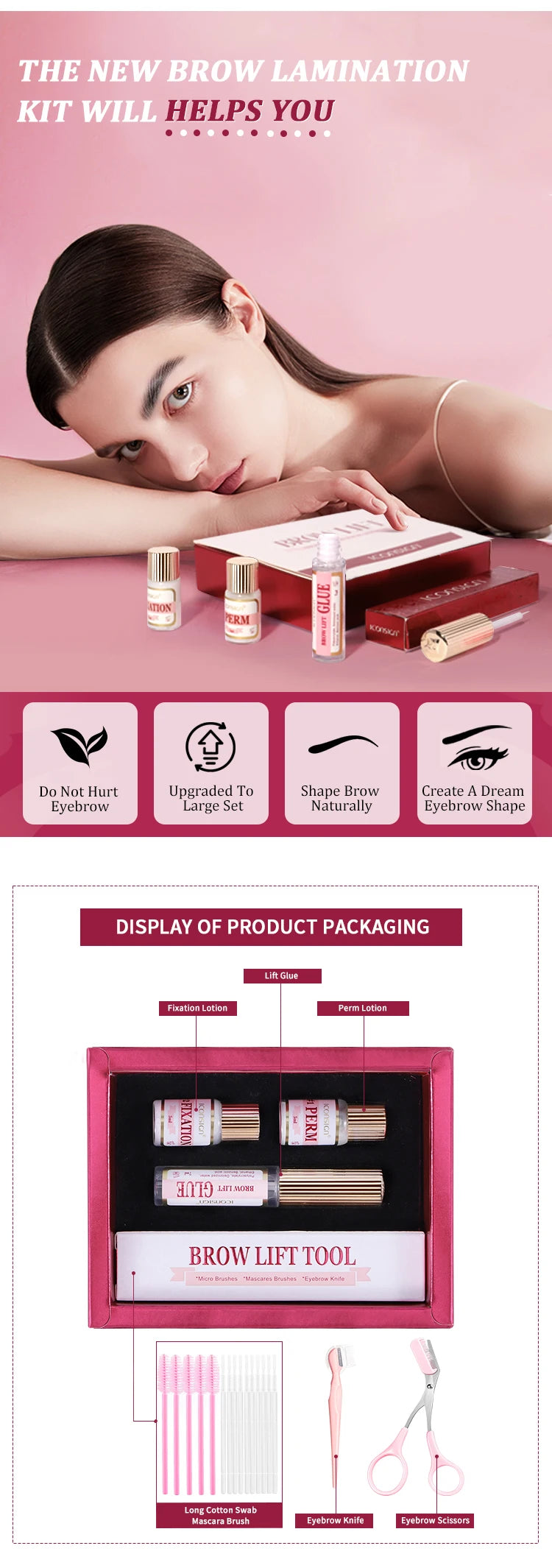 New DIY Brow Perm Eyebrow Lift 45-60 Days ICONSIGN Professional Brow Lifting Brow Perming Set Brow Beauty Makeup Tool Home Use