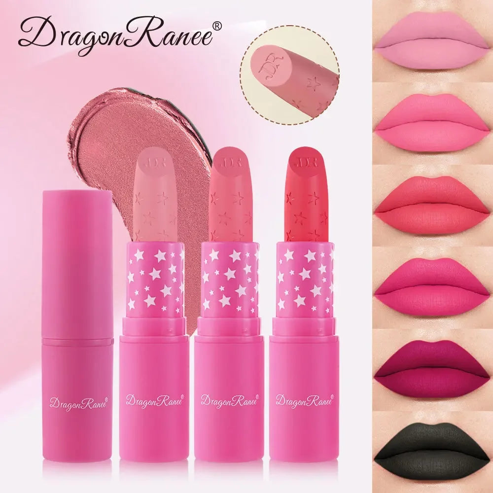 9 Colors Waterproof Rose Red Velvet Matte Lipstick Moisturizing Long Lasting Stars Not Easy To Fade Nude Lip Tint Black Lipstick