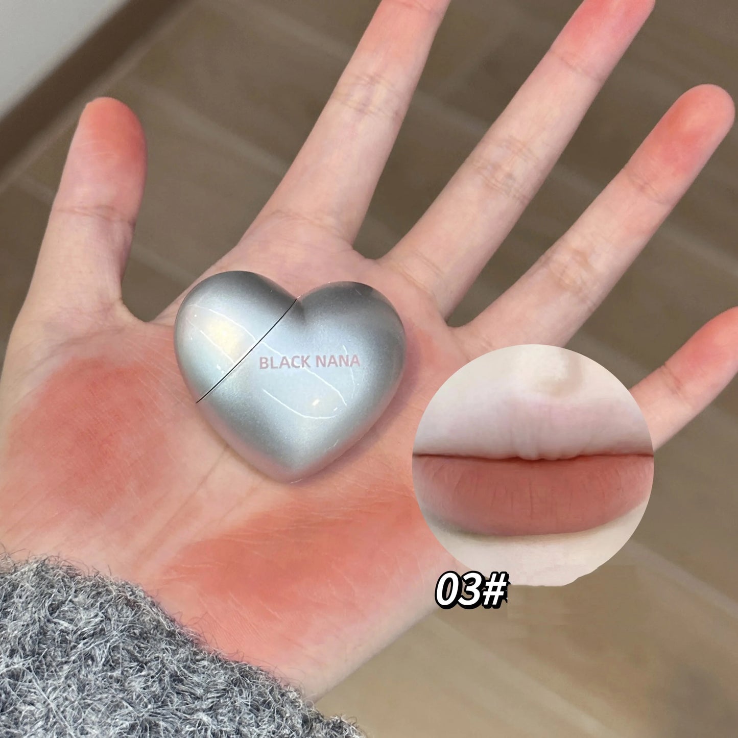 Black Silver Heart Lipstick Velvet Matte Lip Mud Clay Lip Gloss Liquid Lip Tint Cream Pigment Long Lasting Silky Lips Cosmetics