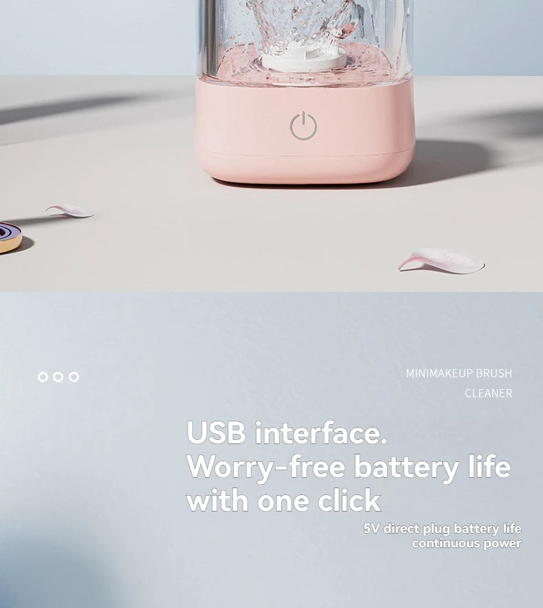 2025 New USB Electric Makeup Brush Cleaner Rechargeable Makeup Brushes Cleaning Tool Automatic Makeup Brush Cleaning Stand Devic