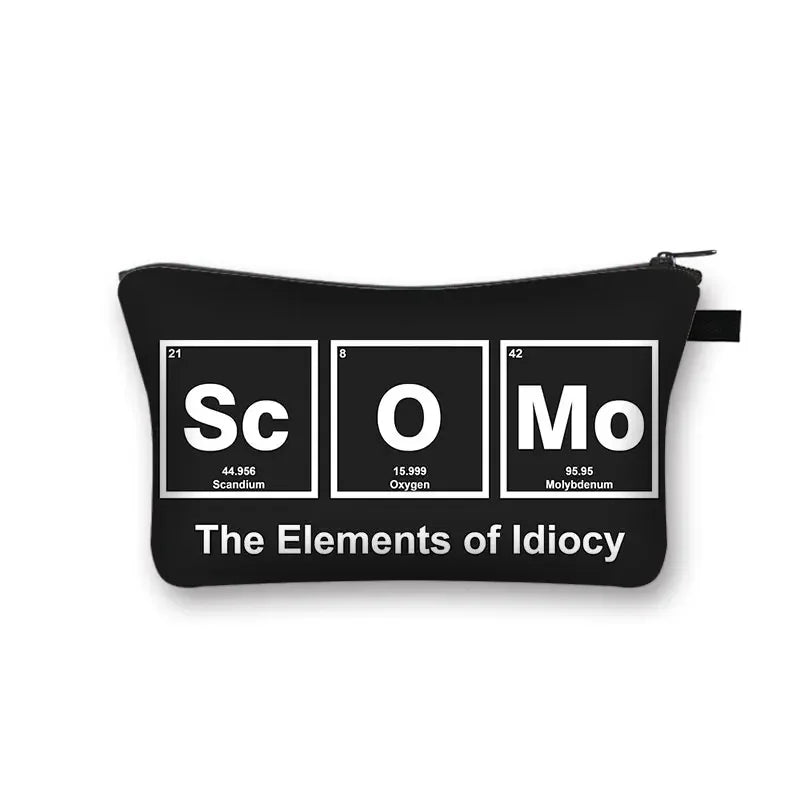 Periodic Table of Elements Print Cosmetic Case Science Chemistry Makeup Storage Pouch Beauty Bag Napkin Bag Lipstick Bag Gift