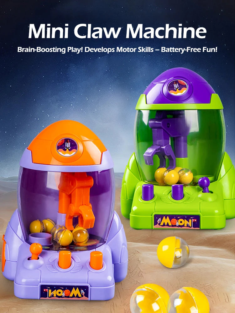 Mini Space Rocket grabbing machine ball,pincer Egg Twister Clip Doll Twister Scratching Machine Girl Boy Christmas Birthday Gift