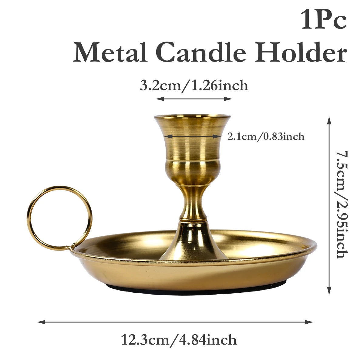 Metal Candle Holder Desktop Candlestick Adornment Candle Holder With Handle Centerpiece Dining Table Wedding Festive Decoration