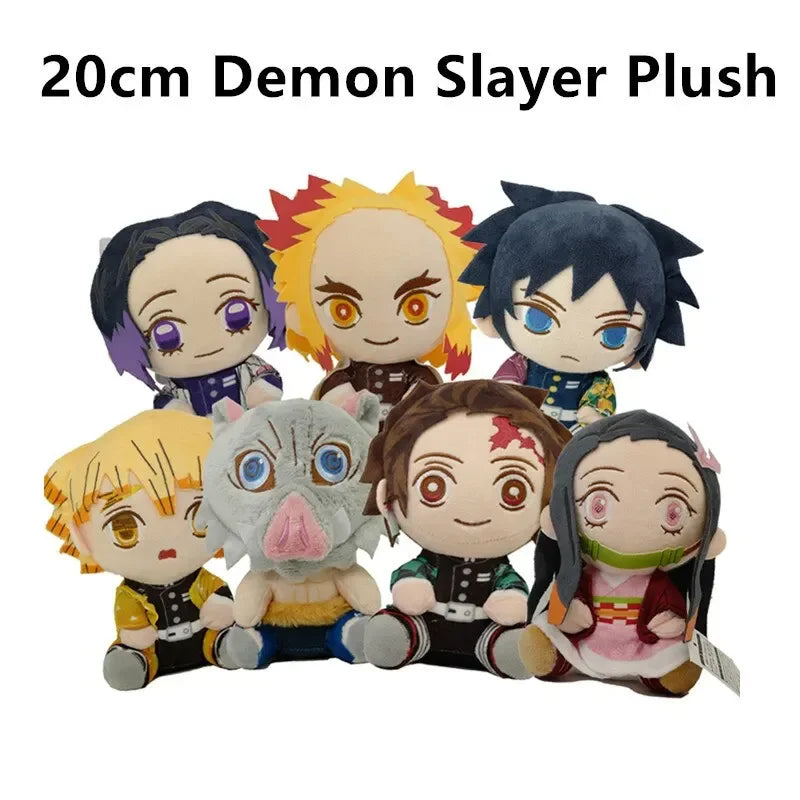 20cm Hot Japan Demon Slayer Plush Dolls Lovely Anime Kimetsu No Yaiba Kamado Tanjirou Nezuko Zenitsu Kyoujurou Toys Kids Gifts