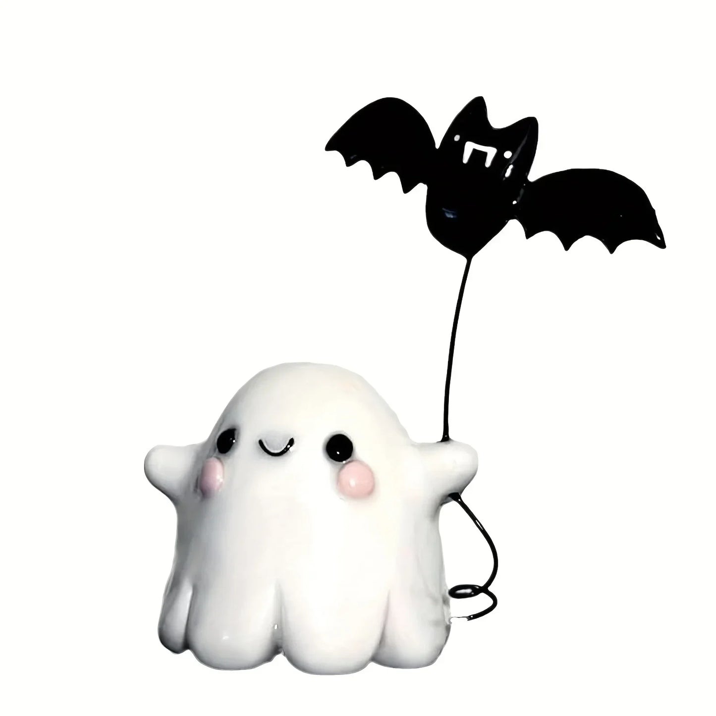 1 Piece Halloween Cute Ghost Bat Ornament Ghost Bat Desktop Party Decoration Small Gift Compact and Adorable Ghost Toy