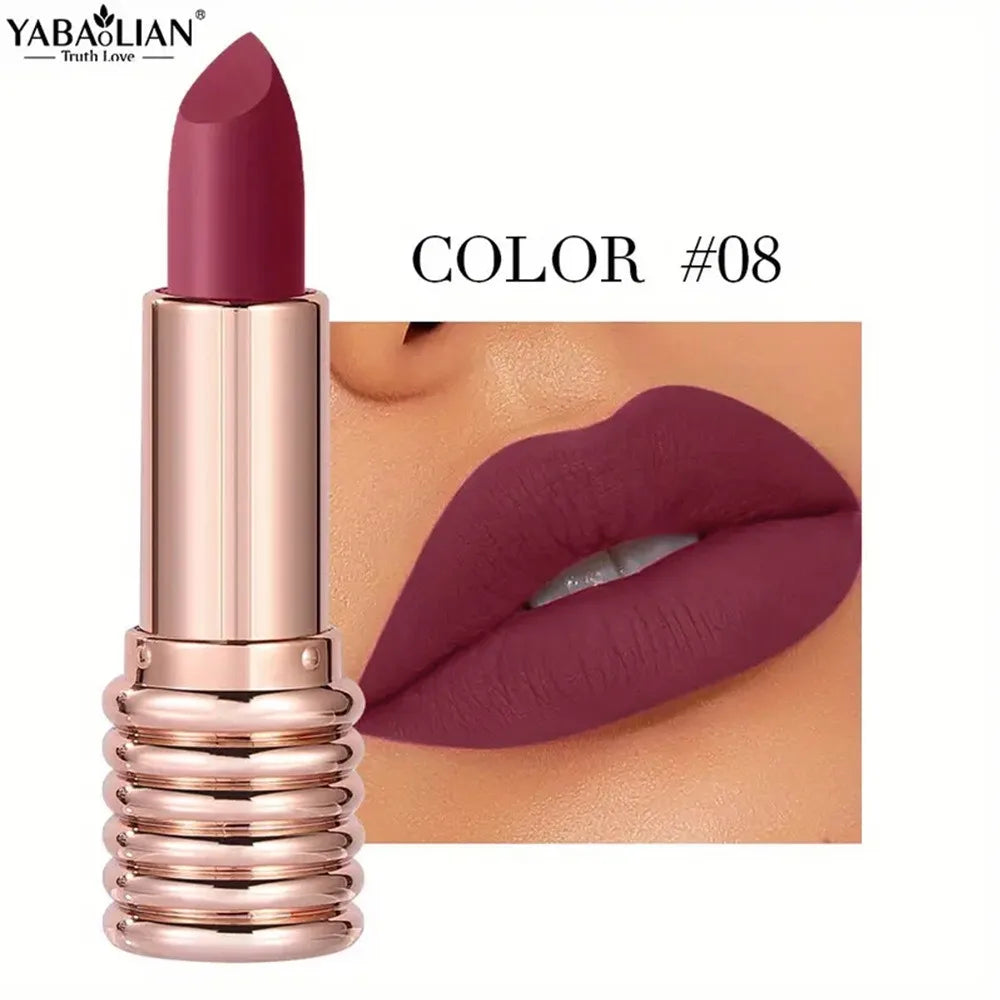Threaded Long-lasting Matte Lipstick With Smudge-Proof Formula Velvet Lips Sauce Color Liner Pencil For Women's Makeup Cosmetic