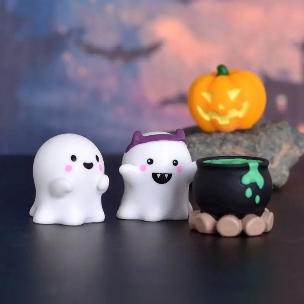 Cute Pumpkin Halloween Resin Craft Resin Decoration Ghost Decoration Micro Landscape Figurines Mini Ornaments DIY Accessories