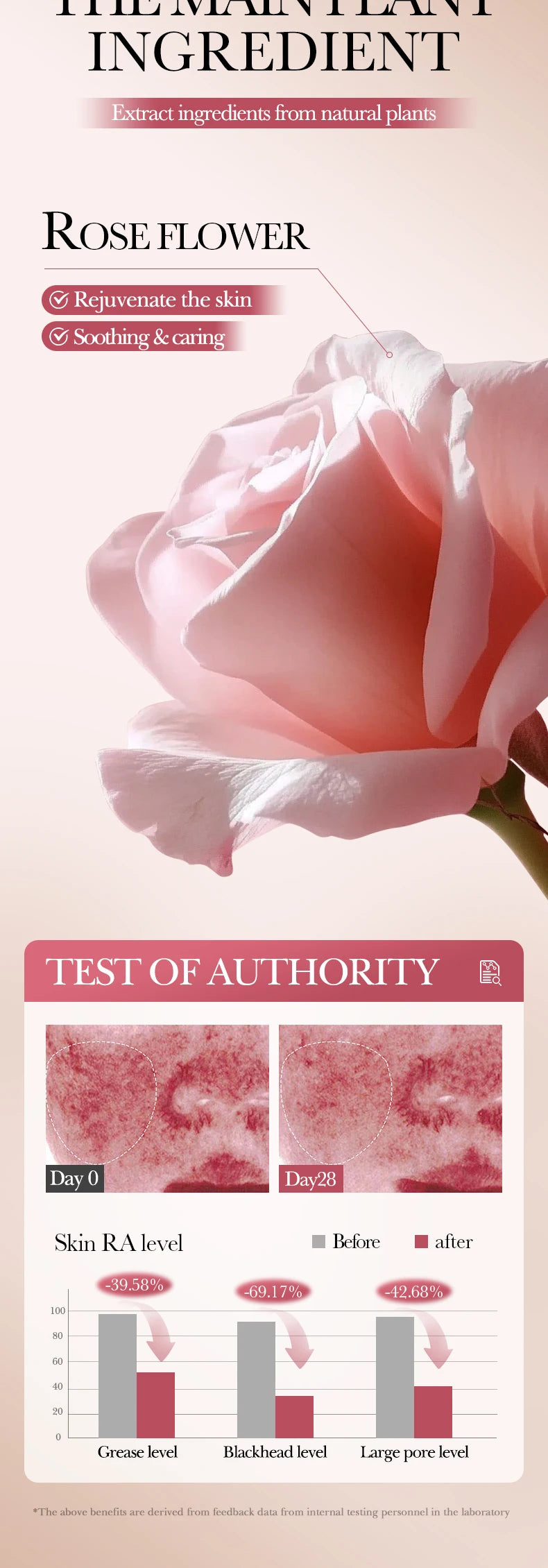 SADOER Rose Face Masks Stick Clay Mask Shrink Pores Deep Blackhead Remover Facial Cleansing Moisturizing