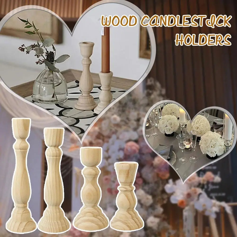 Retro Wood Classic Candlestick a