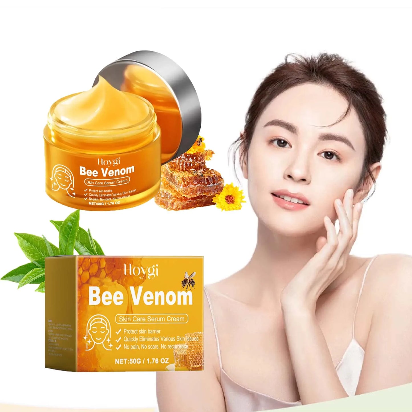 Bee Venom Skin Care Serum Cream Relieve Dry Skin Nourishing Skin Elastic Moisturizing Tightening Smoothing Brightening Cream
