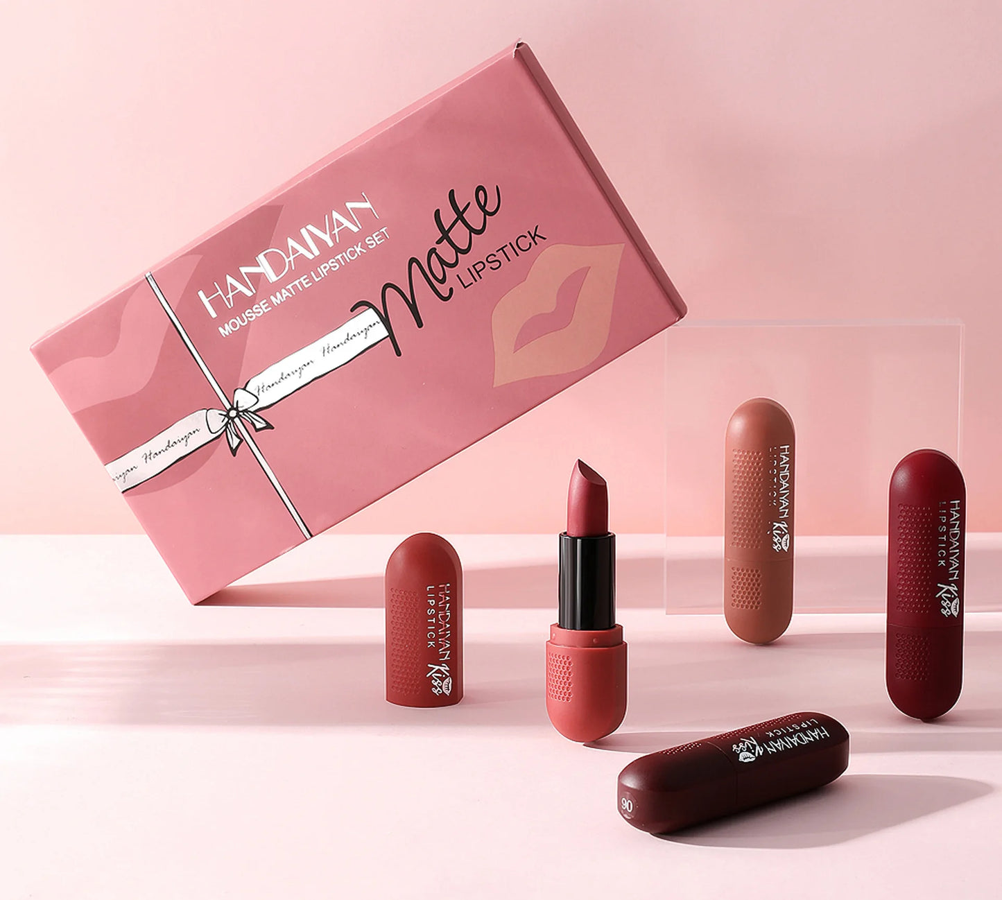 Matte Lipstick Set 6 Colors Velvet Texture Long Lasting Non Drying Lip Makeup Women Gift Box