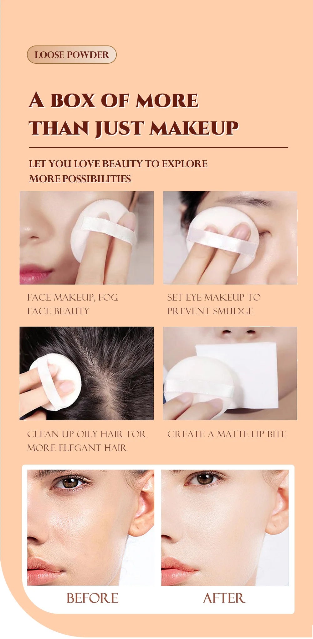 Makeup Base Set With 15ml Primer 30ml Matte Foundation 5g Loose Powder Puff For Smooth Flawless Skin Longwear