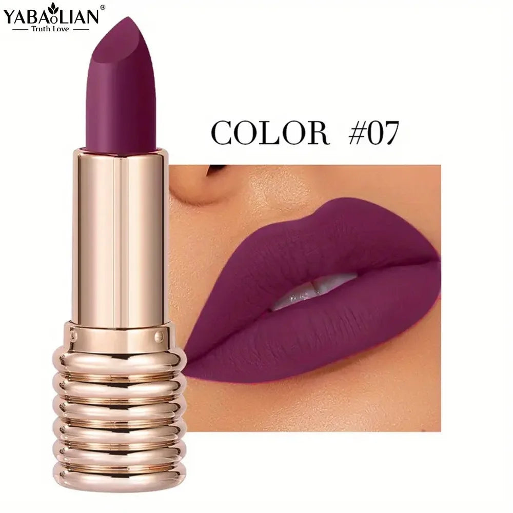 Threaded Long-lasting Matte Lipstick With Smudge-Proof Formula Velvet Lips Sauce Color Liner Pencil For Women's Makeup Cosmetic