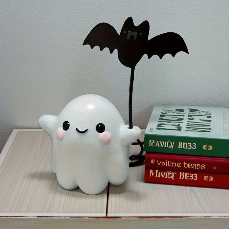1 Piece Halloween Cute Ghost Bat Ornament Ghost Bat Desktop Party Decoration Small Gift Compact and Adorable Ghost Toy