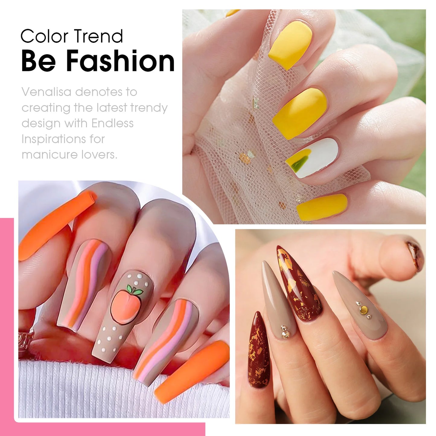 Venalisa Nail Gel Polish Fall Nails HEMA/TPO FREE Winter Christmas Color Kit Soak off UV LED Semi Permanent Nail Gel 6pcs Kit