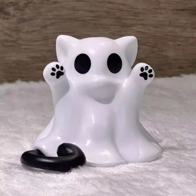 Creative Halloween Ghost Cat Ornament Doll Toy Decoration Holiday Car Cute Cat Ornament