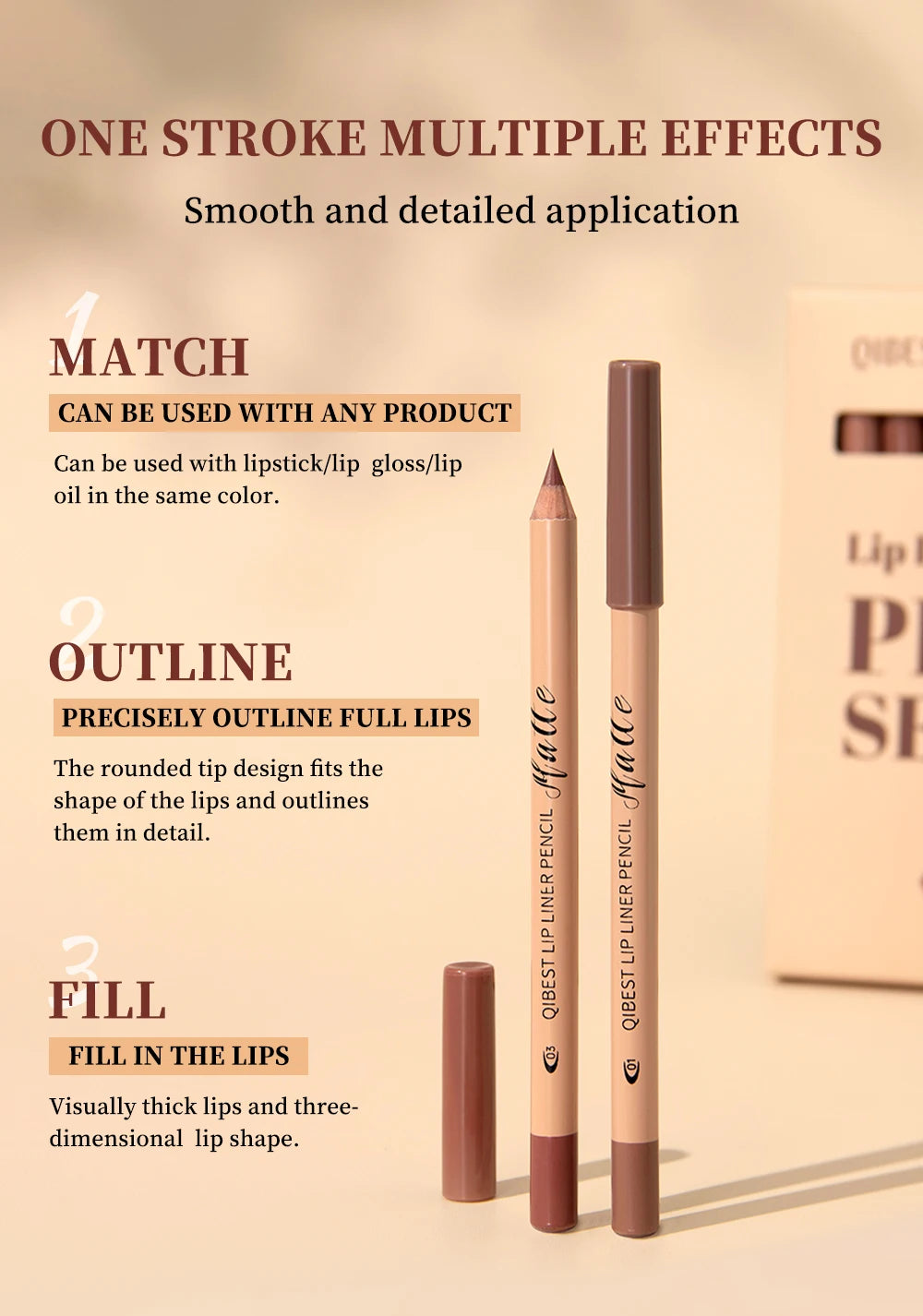 12Color Matte Lipstick Lipliner Set Nude Soft Matte Lip Liner Set Non-Drying Waterproof Plumping Outline The Lips Contour Makeup