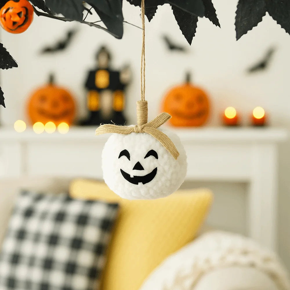 Soft Pumpkin Face Ornament