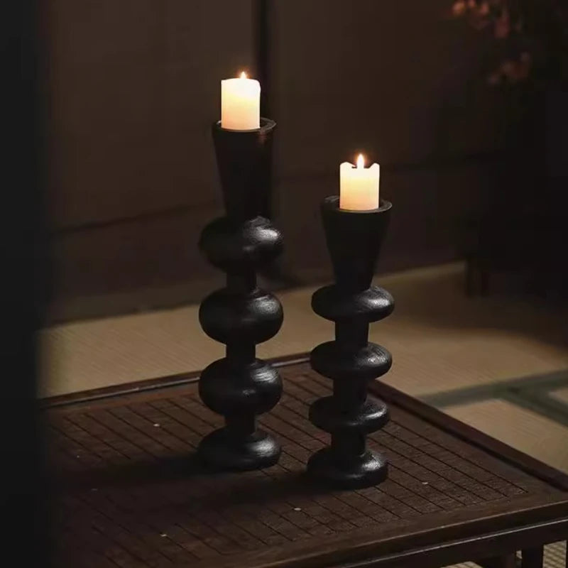 Retro Wooden Candle Holder