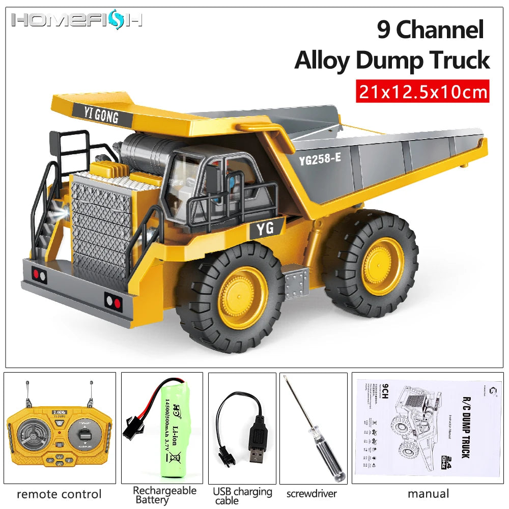 Excavator RC Car Toys Remote Control Car Toys For Boys Radio Control Excavator Dump Truck Bulldozer Electric Car Kids Toys Gift