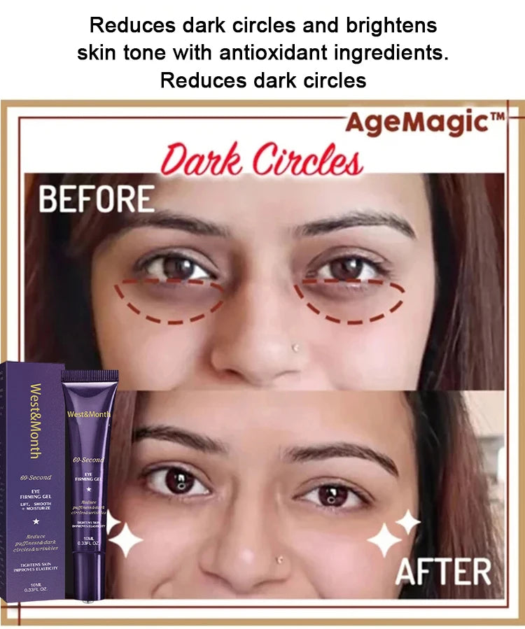 Instant Eye Bag Removal Cream Retinol Anti-Wrinkle Firming Skin Fade Fine Lines Anti Dark Circle Puffiness Brighten Eye Care Gel