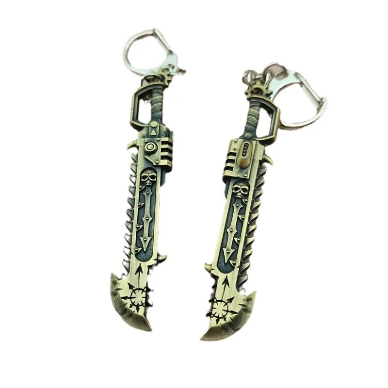 War Hammer 40K Peripheral Precision Chain Saw Sword Chaos Chain Saw Sword Alloy Keychain