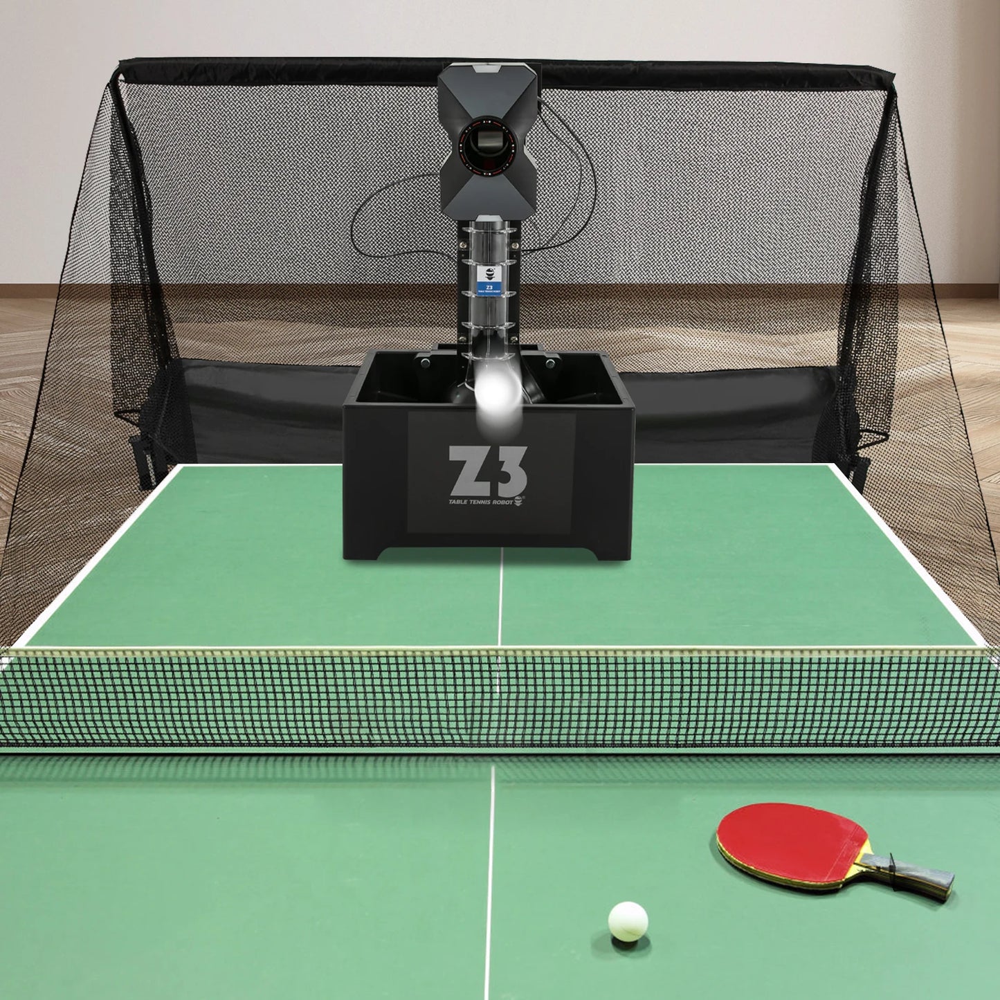 Table Tennis Robot 100 Balls Capacity Automatic Ping Pong Ball Pitching Machine with Remote Control for Pong Lover Self-training