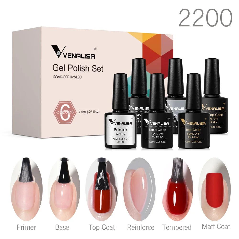 Venalisa Nail Gel Polish Fall Nails HEMA/TPO FREE Winter Christmas Color Kit Soak off UV LED Semi Permanent Nail Gel 6pcs Kit