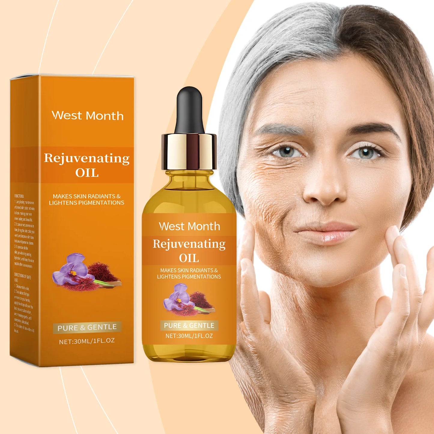 Gentle moisturizing anti-aging saffron facial serum