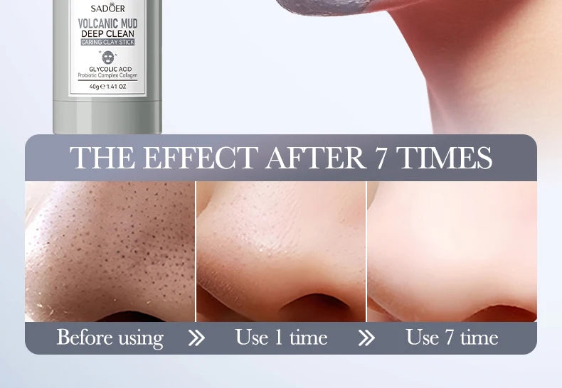 SADOER Green Tea Rose Face Masks Stick Clay Mask Shrink Pores Deep Blackhead Remover Facial Cleansing Moisturizing Facial Masks