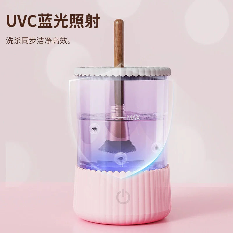 2025 New USB Electric Makeup Brush Cleaner Rechargeable Makeup Brushes Cleaning Tool Automatic Makeup Brush Cleaning Stand Devic