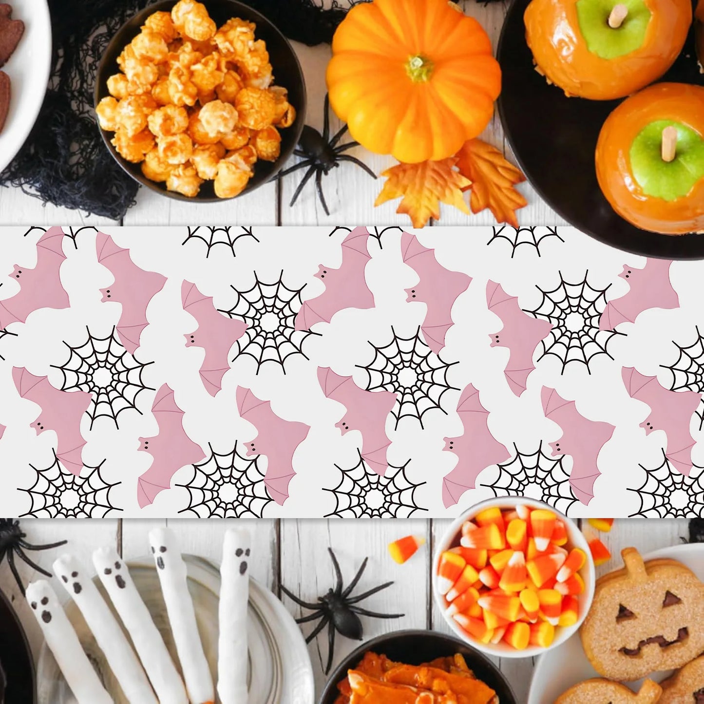 Halloween Pink Cute Ghosts Pink Bat tablecloth Halloween Cute style decoration party supplies desktop decorations holiday decor