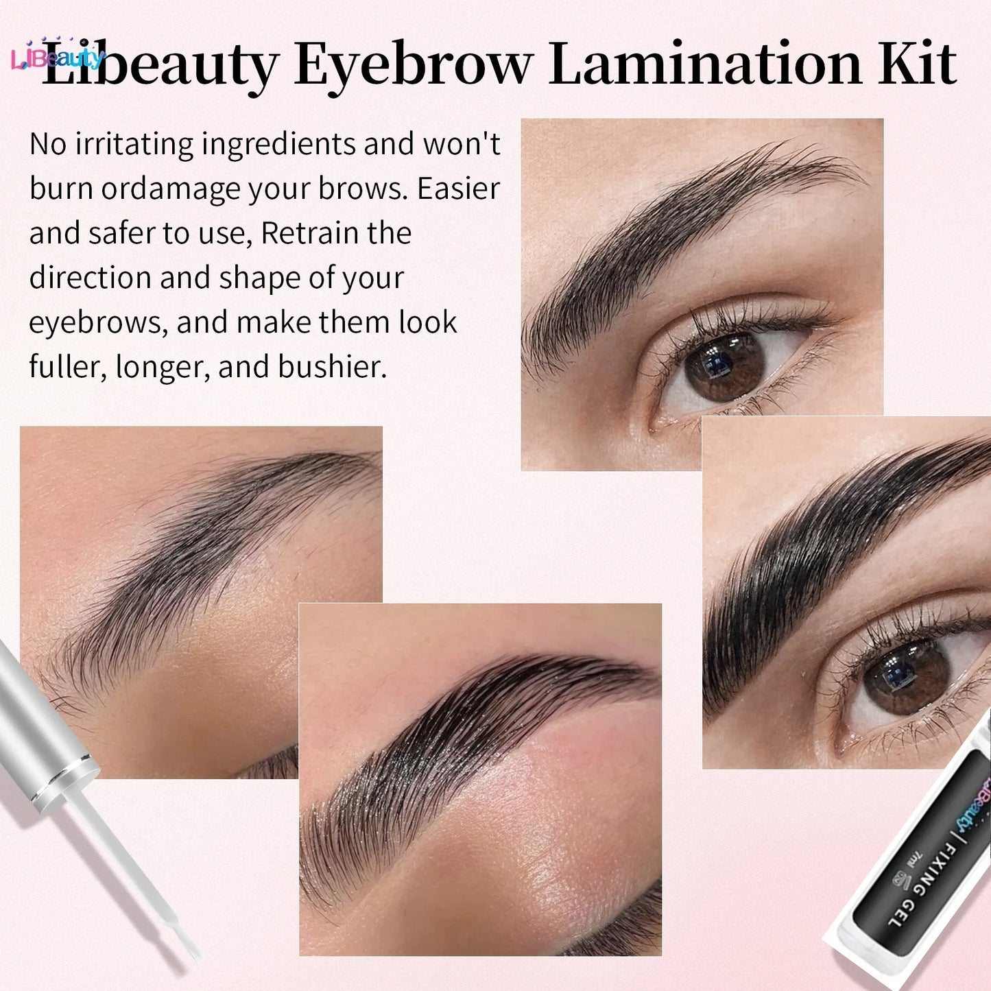 Libeauty Eyebrow Lamination Kit Eyebrow Lift Kit Lasting 8 Weeks With Brush For Fuller Feathered Eyebrows Professional Home Use