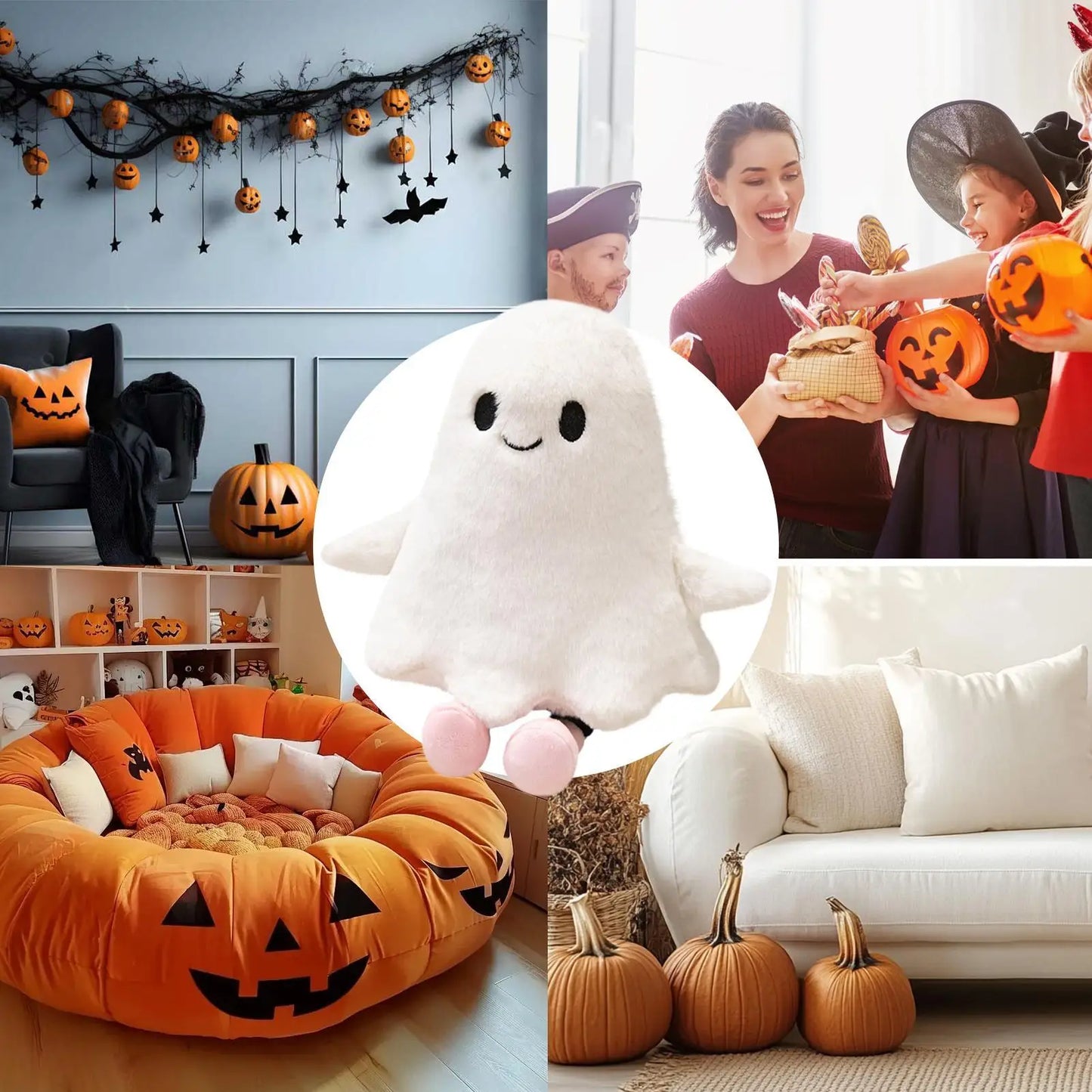 2025 Latest Halloween Ghost Doll Kawaii Stuffed Plush Toy Doll Cartoon Cute Children's Birthday Gifts