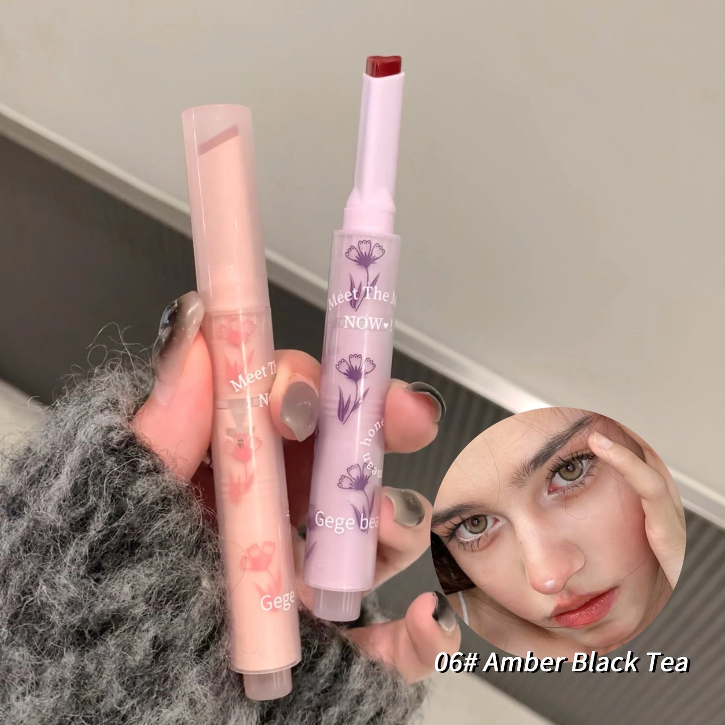 Jelly Heart Lipstick Gogo Little Bear Flower Language Secret Meaning Moisturizing and Hydrating Color Lipstick Pen
