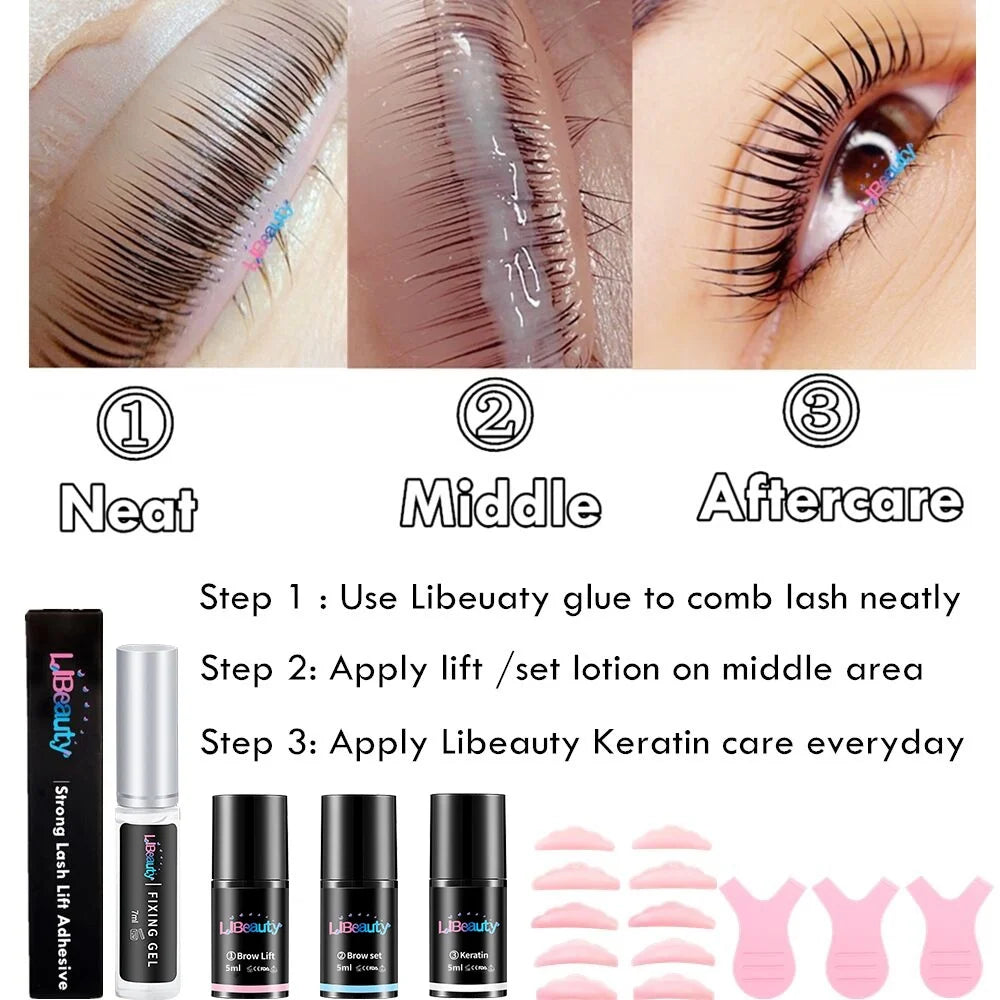 Libeauty Eyebrow Lamination Kit Eyebrow Lift Kit Lasting 8 Weeks With Brush For Fuller Feathered Eyebrows Professional Home Use
