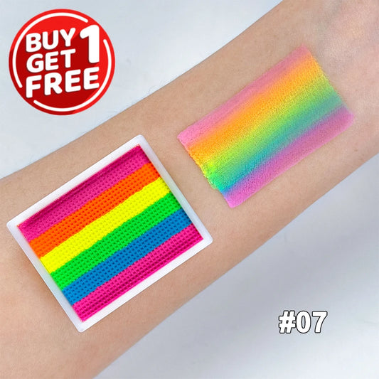 2pcs Rainbow Face & Body Paint,8g Split Cake Non-Toxic Paint Makeup Palette-Vibrant Mixed Colors For Festivals,Butterfly Makeup