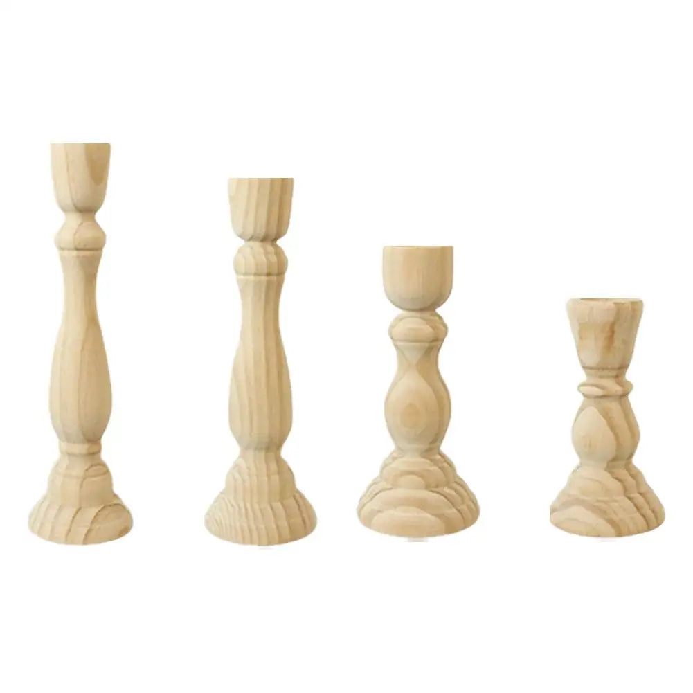 Wooden Candle Holder For Wedding Decorations Retro Wood Classic Candlestick andle Stand Party Living Room Home Decoration