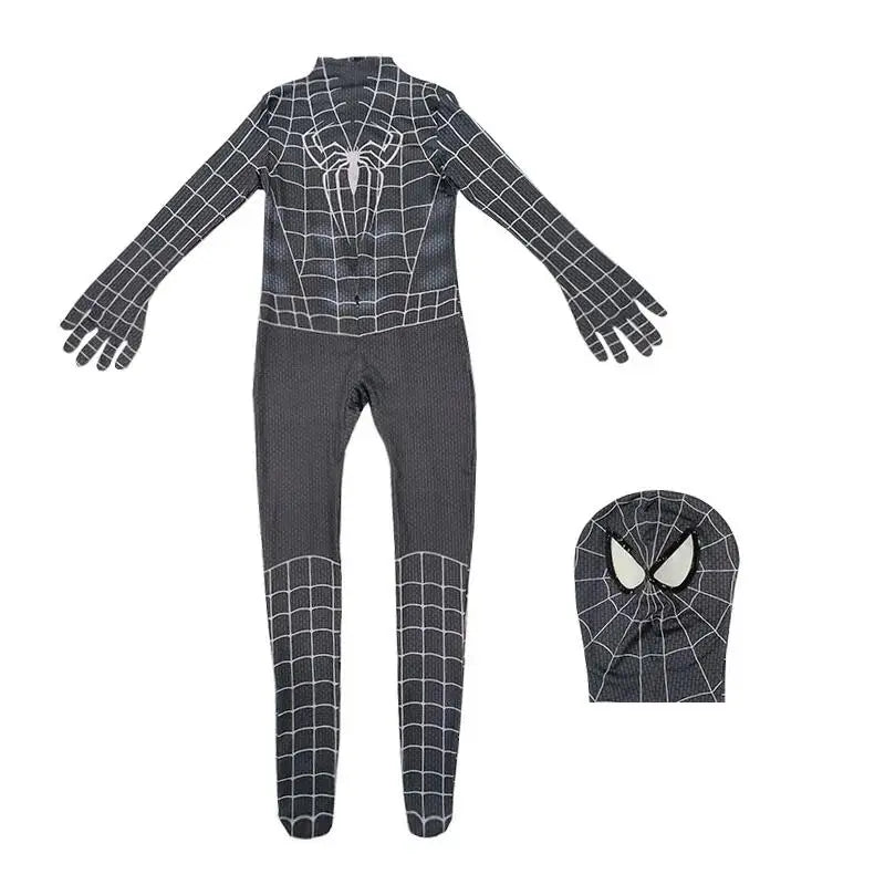 Superhero Spider Man Costume Jumpsuit Miles Spiderman Halloween Cosplay Costumes Bodysuit Head Cover Separation Party Set